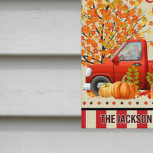 Pumpkin Truck Welcome Fall Personalized Dog Garden Flag, Autumn Fall Gift For Dog Lovers