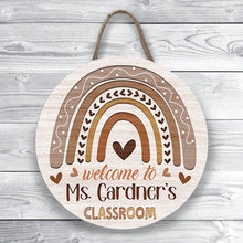 Personalized Teacher Door Sign | Classroom Door Sign | Teacher Rainbow Sign | Boho Classroom Decor | Teacher Welcome Sign | Teacher Gift