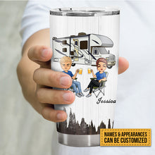 Husband And Wife Camping Partners For Life  - Couple Gift - Personalized Custom Tumbler