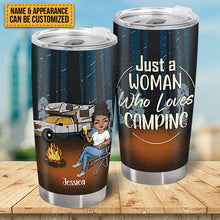 Just A Woman Who Loves Camping - Camping Tumbler - Gift For Friends Personalized Custom Tumbler