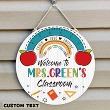 Teacher Gifts, Personalized Teacher Door Sign, Teacher Door Hanger, Classroom Door Sign, Teacher Appreciation Gifts, Back To School