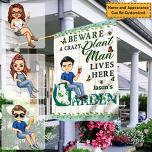 A Crazy Plant Lover Lives Here - Garden Flag - Personalized Custom Garden Flag