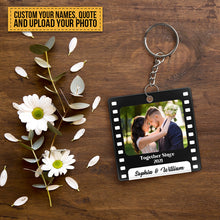Custom Photo All Because Two People Swiped Right - Memorial Keychain - Gift For Couples Personalized Custom Keychain
