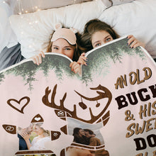 His Sweet Doe Sleep Here - Anniversary Gifts For Her Personalized Custom Fleece Flannel Blanket