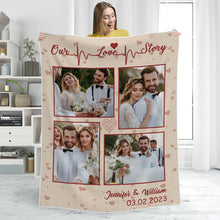 Couple Blanket - Anniversary Gifts, Personalized Custom Fleece Flannel Blanket