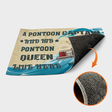 Personalized Custom Doormat - A Pontoon Captain And His Pontoon Queen Live Here Couple Gift