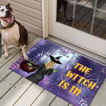 The Witch Is In - Halloween Doormat - Custom Halloween Decorations Gifts For Friends, Witch Gift Personalized Custom Doormat