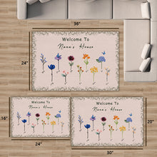Welcome To Nana's House - Watercolor Flower Doormat - Gift For Garden Lovers Personalized Custom Doormat