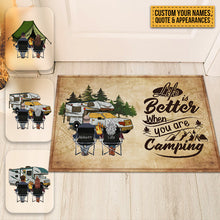 Husband And Wife Camping Partners For Life - Gift For Camping Lovers - Personalized Custom Doormat Welcoming Doormat