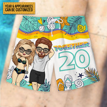 You And Me Together Since - Personalized Couple Beach Shorts - Matching Swimsuits For Couples - Gift For Couples, Husband Wife
