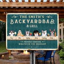 Backyard Bar & Grill - Personalized Metal Sign - Birthday, Loving Gift For Dog Mom, Dog Dad, Cat Mom, Cat Lover, Dog Lover, Pet Owners