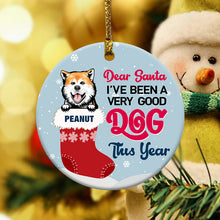 Dear Santa I've Been Good Dog Christmas Personalized Dog Decorative Christmas Ceramic Ornament