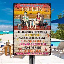 Swimming Pool Rules Couple - Pool Sign - Personalized Custom Classic Metal Signs