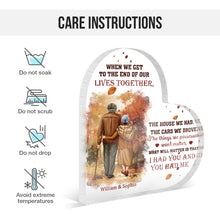 Family Old Couple When We Get To The End - Personalized Custom Heart Shaped Acrylic Plaque - Gift For Couple Lover - Valentine's Day Gift