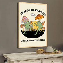 Take More Chances Dance More Dances Funny Frog Personalized Custom Framed Canvas Wall Art