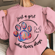 Just A Girl Who Loves Dogs Gift For Dog Lovers Personalized Custom Unisex Sweatshirt