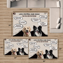 Custom Photo When Visiting Our House Please Remember - Pet Doormat - Lovely Puppies Gift For Pet Lovers Personalized Custom Doormat