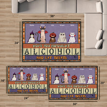 Hope You Brought Alcohol And Cat Treats Halloween - Cat Doormat - Halloween Gift For Cat Lovers Personalized Custom Doormat