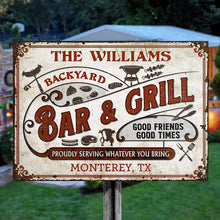 Personalized Grilling Proudly Serving You Bring Customized Classic Metal Signs-CUSTOMOMO