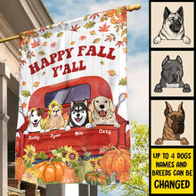 Happy Fall Y'all - Personalized Dog Flag, Autumn Fall Season Gift For Dog Lovers