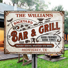 Personalized Grilling Proudly Serving You Bring Customized Classic Metal Signs-CUSTOMOMO