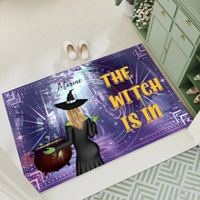 The Witch Is In - Halloween Doormat - Custom Halloween Decorations Gifts For Friends, Witch Gift Personalized Custom Doormat