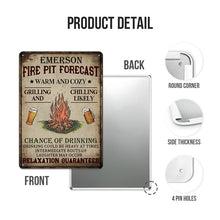 Personalized Camping Fire Pit Forecast Customized  Metal Signs - Camping Signs