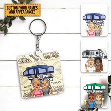 Key To The Camper - Acrylic Keychain - Traveling Gift For Camper, Camping Couples Personalized Custom Keychain