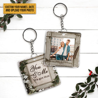 Custom Photo - God Knew My Heart Needed You - Couple keychain - Personalized Custom Keychain