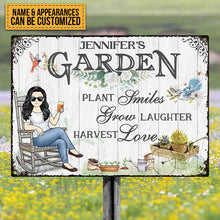 Plant Smiles Grow Laughter Harvest Love - Garden Sign - Personalized Custom Classic Metal Signs
