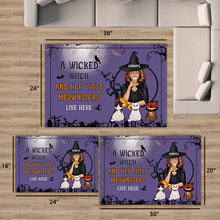 A Wicked Witch And Her Little Meownsters Live Here - Halloween Doormat - Gift For Cat Lovers Personalized Custom Doormat