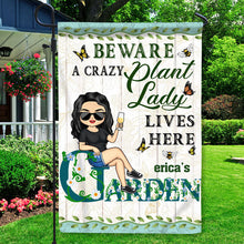 A Crazy Plant Lover Lives Here - Garden Flag - Personalized Custom Garden Flag