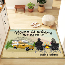 Home Is Where We Park It - Personality Customized Doormat - Gift For Camping Couple - Valentine's Day Gift For Husband Wife
