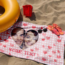 Custom Photo Love Filled Summer - Beach Towel - Couple Gift Personalized Custom Face Beach Towel