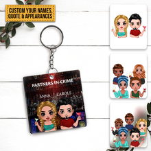 Partners In Crime - Couple Keychain - Gift For Couples Personalized Custom Keychain