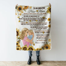 To A New Amazing Mom - Gifts For New Mother - Personalized Custom Fleece Flannel Blanket