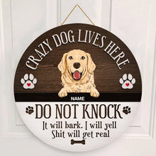 Crazy Dogs Live Here Signs, Gifts For Dog Lovers, Do Not Knock Custom Wooden Signs , Dog Mom Gifts