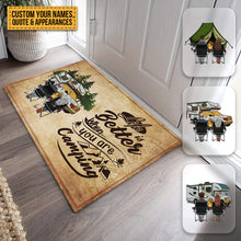 Husband And Wife Camping Partners For Life - Gift For Camping Lovers - Personalized Custom Doormat Welcoming Doormat