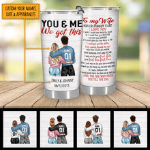 Want To Be Your Last Everything - Personalized Tumbler Cup - Gift For Couple - Couple Shoulder To Shoulder