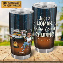 Just A Woman Who Loves Camping - Camping Tumbler - Gift For Friends Personalized Custom Tumbler