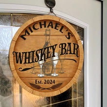 Whiskey Bar Wood Sign Home Bar Grill Accessories Personalized Custom Door Sign