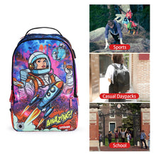 Space Astronaut School Backpack for Teens, Laptop Backpack with USB Charging Port,Designer Computer Backpack for 15.6 Inch Laptop,High School Backpack,Graffiti Backpack for Work