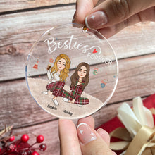 Besties Forever - Personalized Circle Acrylic Ornament - Christmas, New Year Gift For Sistas, Sister, Besties, Best Friends, Soul Sisters