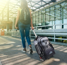 Rolling Laptop Bag for 14 Inch Laptop,19 Inch Roller Bookbag for Teens,Roller Travel Bag,Suitcase on Wheels,Wheeled Bookbag,Trolley School Bag,Schoolbag with Wheels Black Cat Butterfly