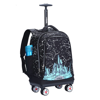 Rolling Backpack with Wheels for Travel, Roller Bookbag for Women Men, Wheeled Laptop Bag Fits 17 Inch Notebook