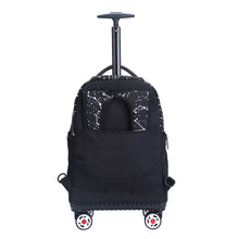 Rolling Backpack with Wheels for Travel, Roller Bookbag for Women Men, Wheeled Laptop Bag Fits 17 Inch Notebook