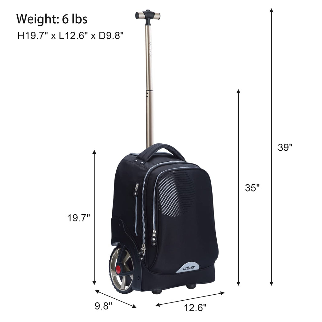 19 Inch Rooler Rolling Laptop Bag for 14 Inch Laptop,19 Inch Roller Bookbag for Teens ...