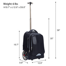 19 Inch Rooler Rolling Laptop Bag for 14 Inch Laptop,19 Inch Roller Bookbag for Teens ...
