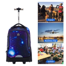 Rolling Laptop Bag for 14 Inch Laptop,Roller Bookbag for Teens,Briefcase on Wheels,Wheeled Bookbag,Galaxy Schoolbag with Wheels