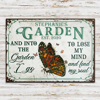 Personalized Garden Floral Art Find My Soul Custom Classic Metal Signs-CUSTOMOMO